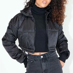 Princess Polly Cropped Puffer Jacket — worn twice!!